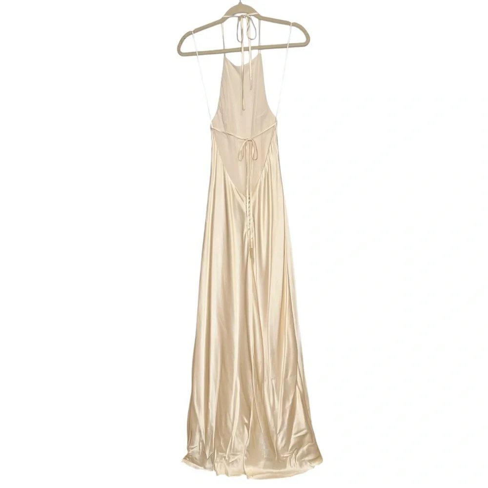 NWT REFORMATION Jeany‎ Silk Maxi Dress in Fior Di Latte. Size Medium - Picture 7 of 13